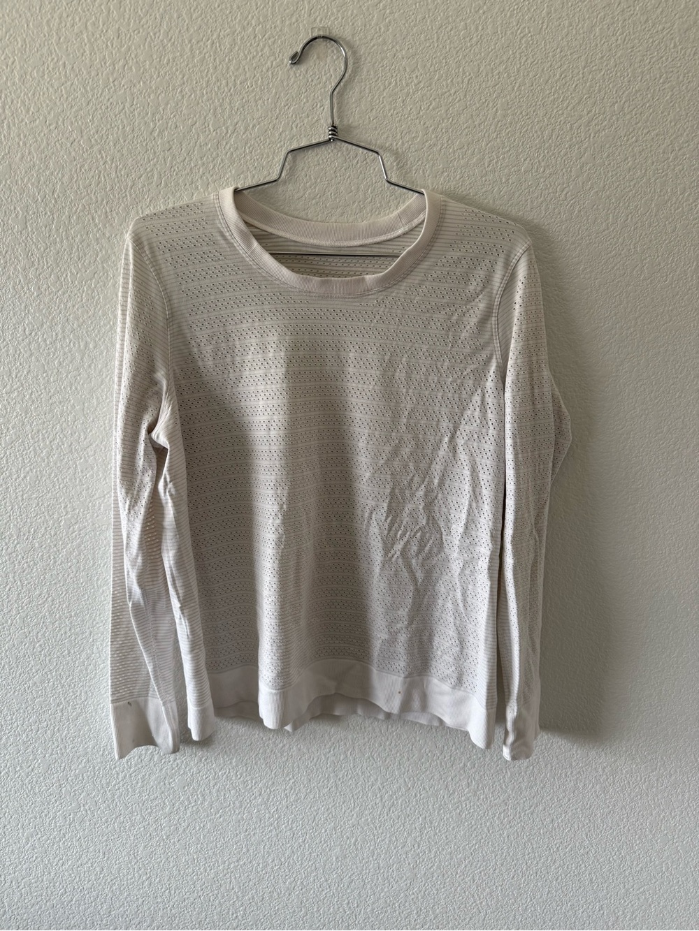 lululemon athletica Women's Perforated Long-Sleeve Crew in Off-White